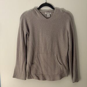 Gray Knit Hoodie Sweater Set